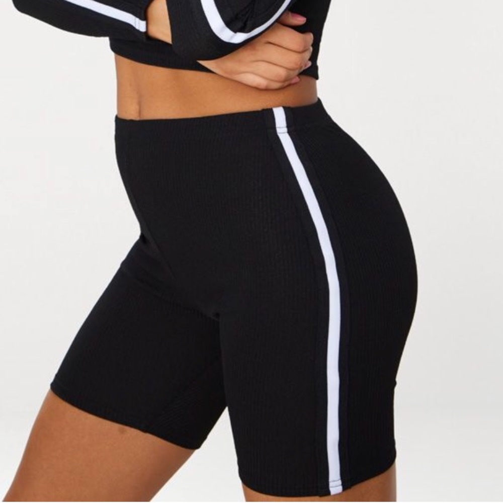 PLT Black Stripe Bike Shorts